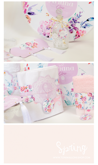 Trusou de botez pentru fete cu flori mov de primavara, Hello, Spring! 8